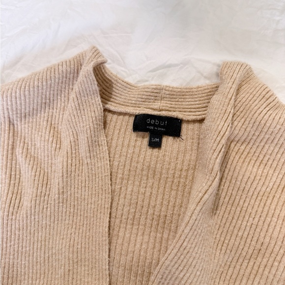 Debut Tan Knotted Ribbed Top - Picture 2 of 2